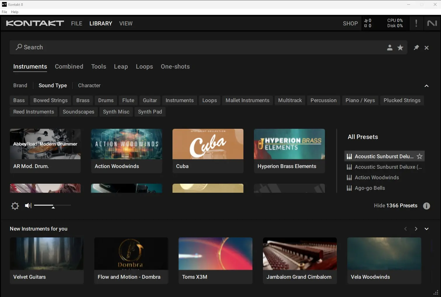 Kontakt 8 - Main interface