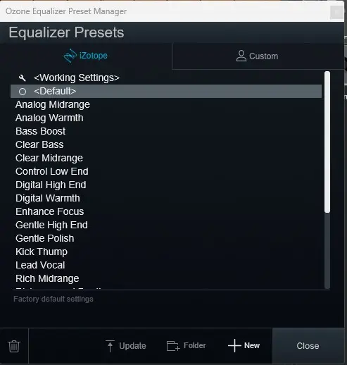 Ozone 11 Preset Manager